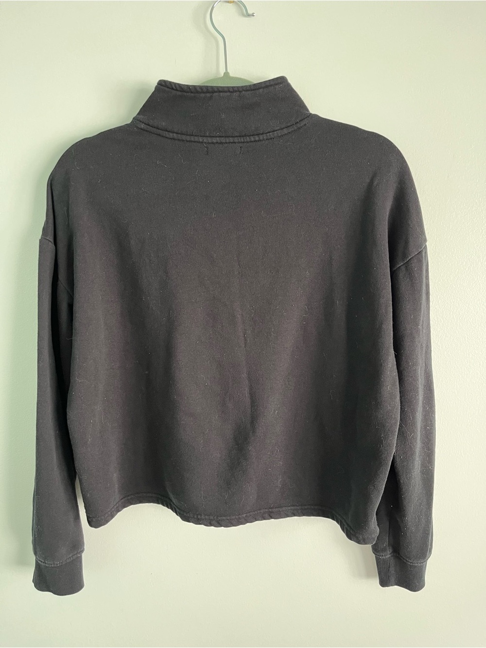 Polo Quarter Zip Cropped Sweatshirt with Hot Pink Logo - Picture 5 of 11